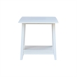 International Concepts Solid Wood Square Drop Leaf Side Table in White