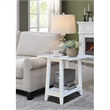 International Concepts Solid Wood Square Drop Leaf Side Table in White