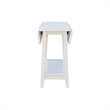International Concepts Solid Wood Square Drop Leaf Side Table in White