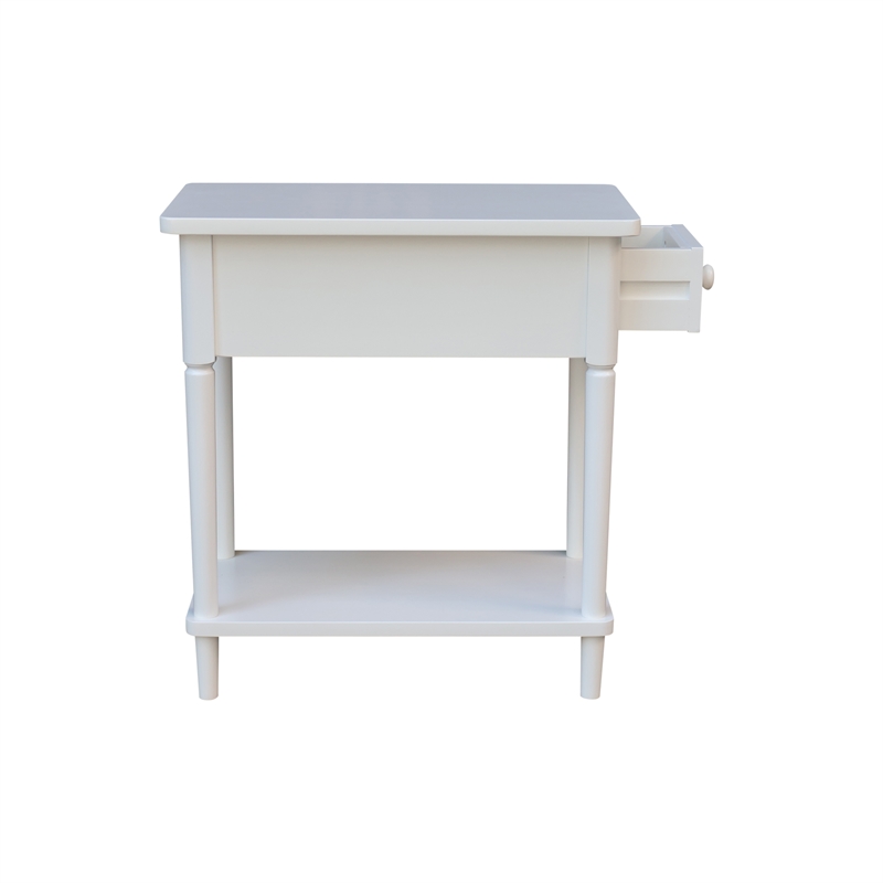 International Concepts Solid Wood Narrow Side Table in White