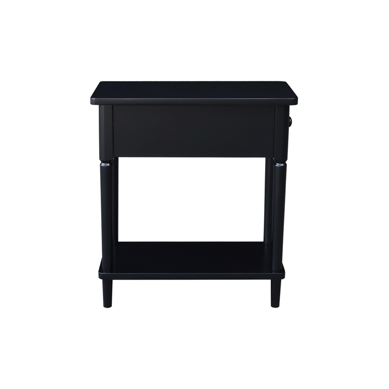International Concepts Solid Wood Narrow Side Table in Black
