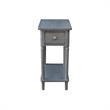 International Concepts Solid Wood Narrow Side Table in Heather Gray Antique