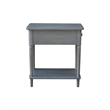 International Concepts Solid Wood Narrow Side Table in Heather Gray Antique