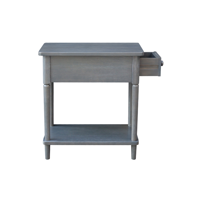 International Concepts Solid Wood Narrow Side Table in Heather Gray Antique