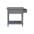 International Concepts Solid Wood Narrow Side Table in Heather Gray Antique