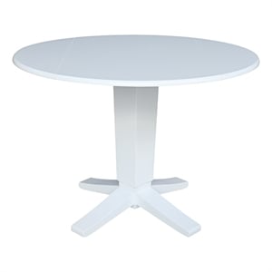 International Concepts 42&quot Round Solid Wood Dual Drop Leaf Pedestal Dining Table