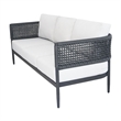 Outdoor Aluminum Woven Abaca Rope 3 Seater Patio Sofa with Cushions