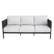 Outdoor Aluminum Woven Abaca Rope 3 Seater Patio Sofa with Cushions