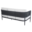 Outdoor Aluminum Woven Abaca Rope 3 Seater Patio Sofa with Cushions