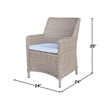 Outdoor Aluminum Wicker Patio Dining Chair with Cushion - Natural