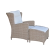 Outdoor Aluminum Wicker Patio Lounge Chair with Cushion - Natural