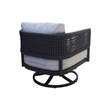 Outdoor Woven Abaca Rope Patio Set with End Table and Swivel Rocking Chair