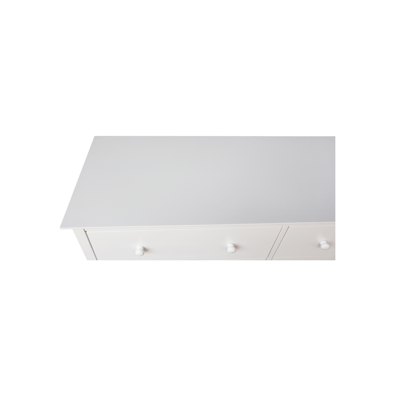 International Concepts Solid Wood Bedroom Dresser with 6 Drawers in White