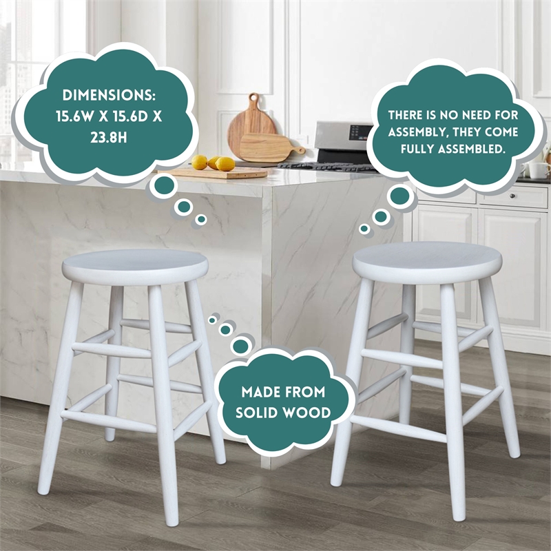 International Concepts Scooped Seat Dining Stool 24 Inch Seat Height