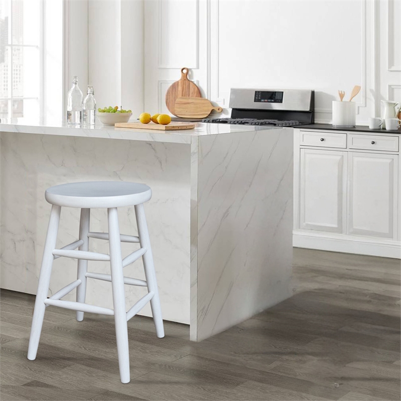 International Concepts Scooped Seat Dining Stool 24 Inch Seat Height