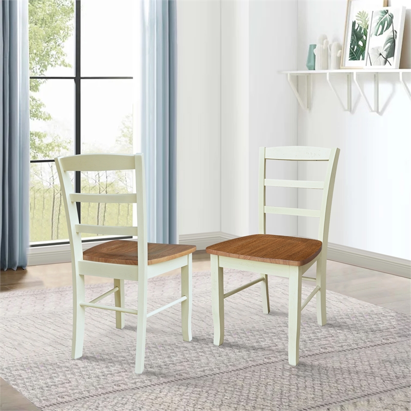 International Concepts Set of Two Madrid Dining Chairs Hickory and Shell