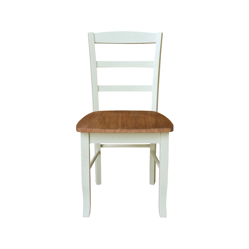 International Concepts Set of Two Madrid Dining Chairs Hickory and Shell