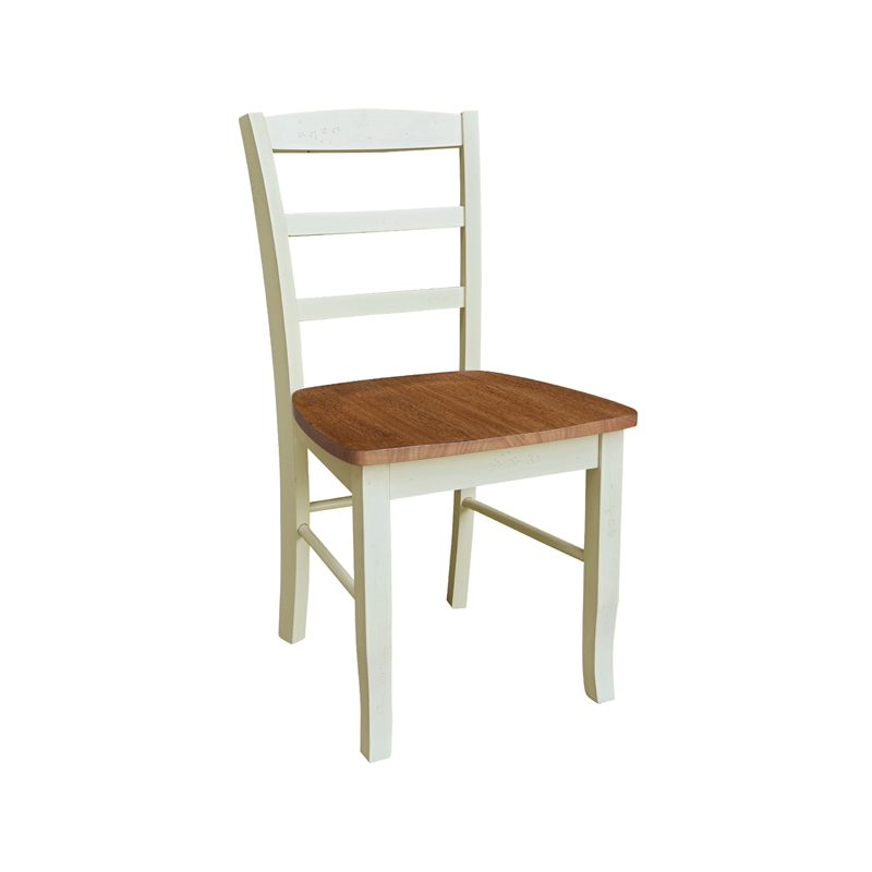 International Concepts Set of Two Madrid Dining Chairs Hickory and Shell