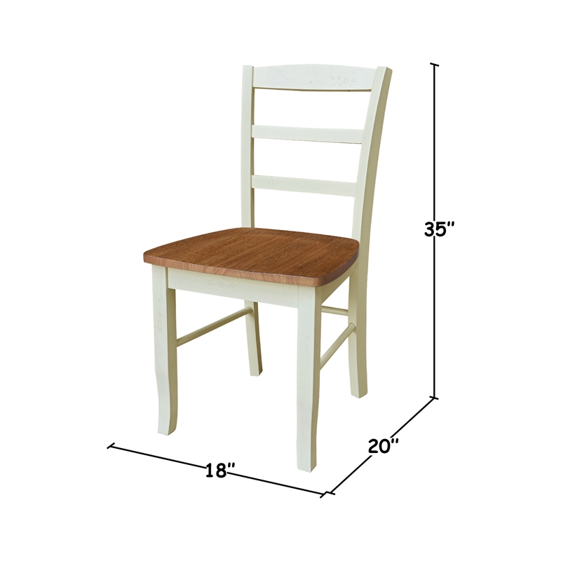 International Concepts Set of Two Madrid Dining Chairs Hickory and Shell
