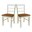 International Concepts Set of Two Madrid Dining Chairs Hickory and Shell