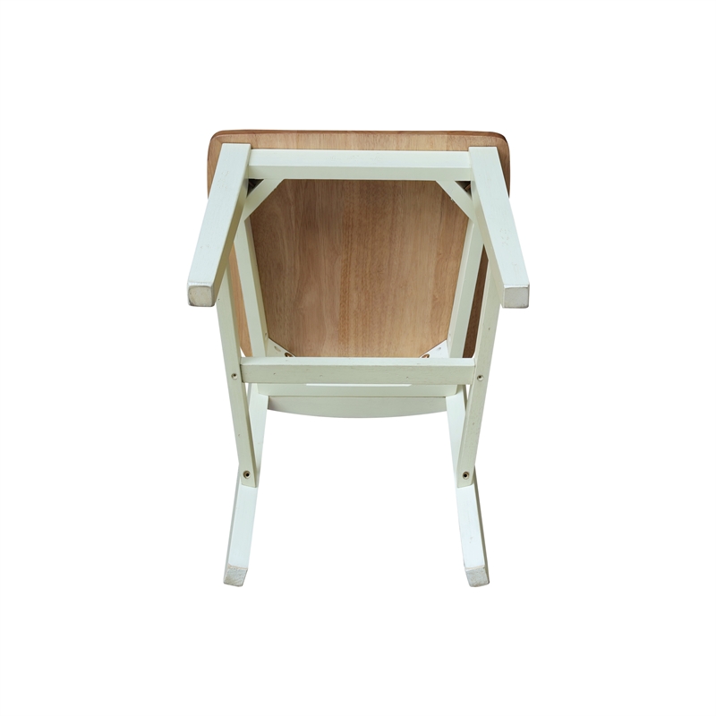 International Concepts Set of Two SplatBack Dining Chairs Hickory and Shell