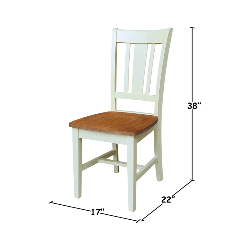International Concepts Set of Two SplatBack Dining Chairs Hickory and Shell