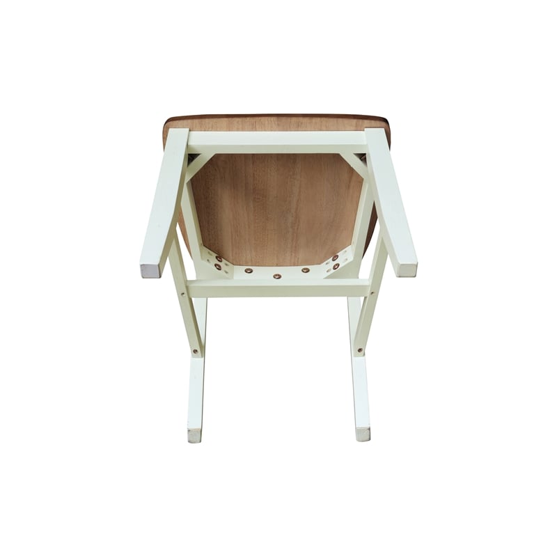 International Concepts Set of Two Cafe Dining Chairs Hickory and Shell