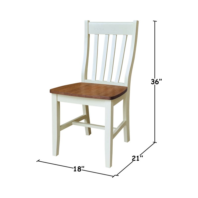 International Concepts Set of Two Cafe Dining Chairs Hickory and Shell