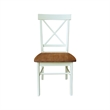 International Concepts Set of Two X-Back Dining Chairs Hickory and Shell