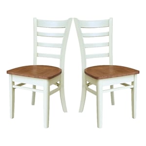 International Concepts Set of Two Emily Side Chairs Hickory and Shell