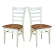 International Concepts Set of Two Emily Side Chairs Hickory and Shell