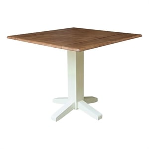 Solid Wood 36&quot Square Dual Drop Leaf Dining Table - Multi-Color