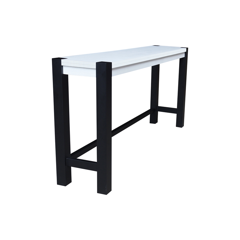 International Concepts Solid Wood Tall Accent Table with Iron Legs - Multi-Color