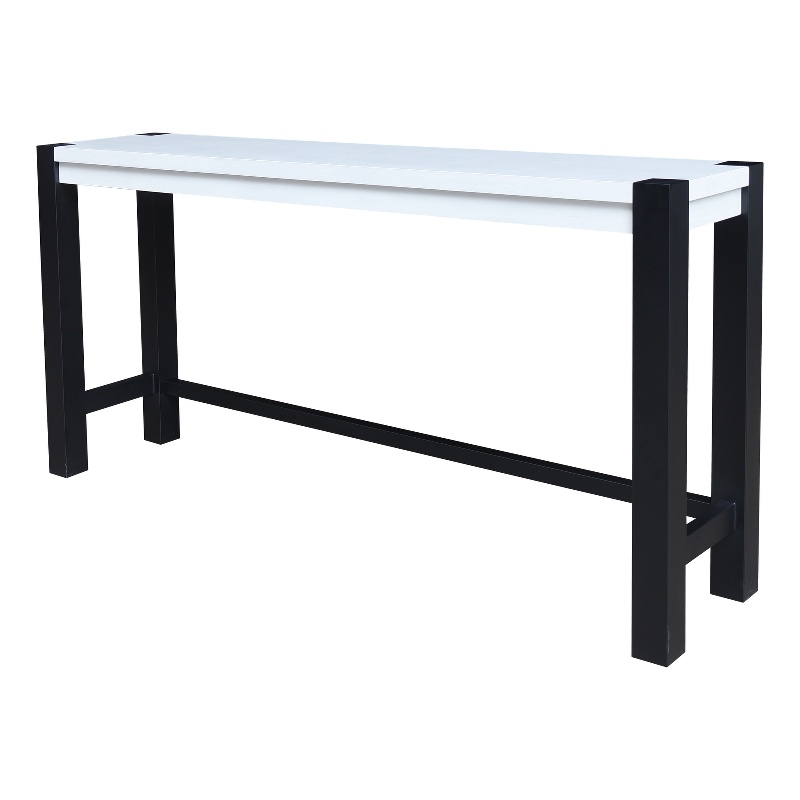 International Concepts Solid Wood Tall Accent Table with Iron Legs - Multi-Color