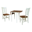 Small Dual Drop Leaf Table With 2 Chairs   3 Piece Dining Set   Multi Color