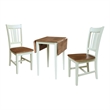 Small Dual Drop Leaf Table With 2 Chairs   3 Piece Dining Set   Multi Color