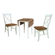 Small Dual Drop Leaf Table with Two Chairs - 3 Piece Set - Multi-Color