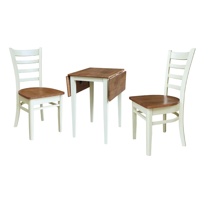 Small Dual Drop Leaf Table with Two Chairs - 3 Piece Set - Multi-Color