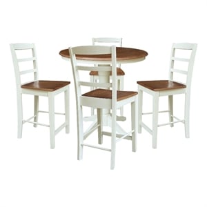 36&quot Round Extension Table with 4 Counter Height Stools - Multi-Color