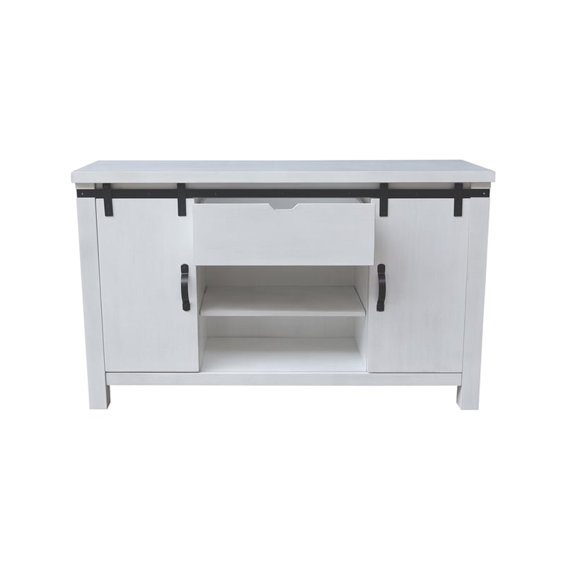 International Concepts Solid Wood Barn Door Server - Soft White