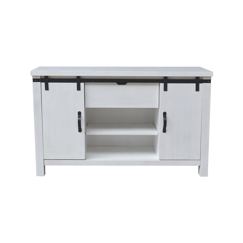 International Concepts Solid Wood Barn Door Server - Soft White