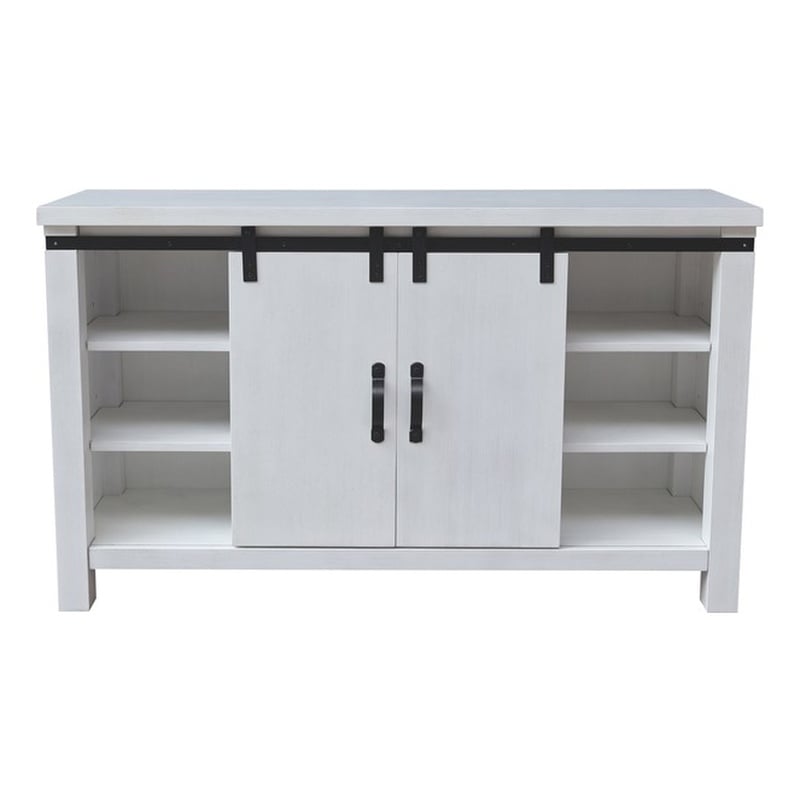International Concepts Solid Wood Barn Door Server - Soft White