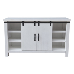 International Concepts Solid Wood Barn Door Server - Soft White