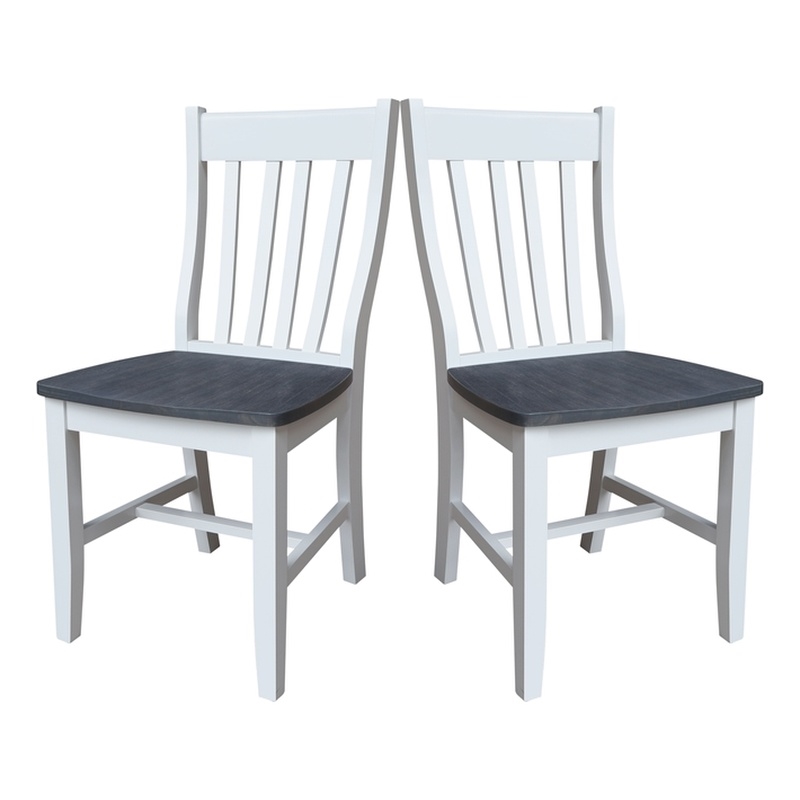 International Concepts Set of Two Cafe Dining Chairs in White