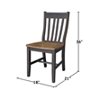 International Concepts Set of Two Cafe Dining Chairs in Hickory