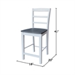 Solid Wood Madrid Counter Height Dining Stool - 24