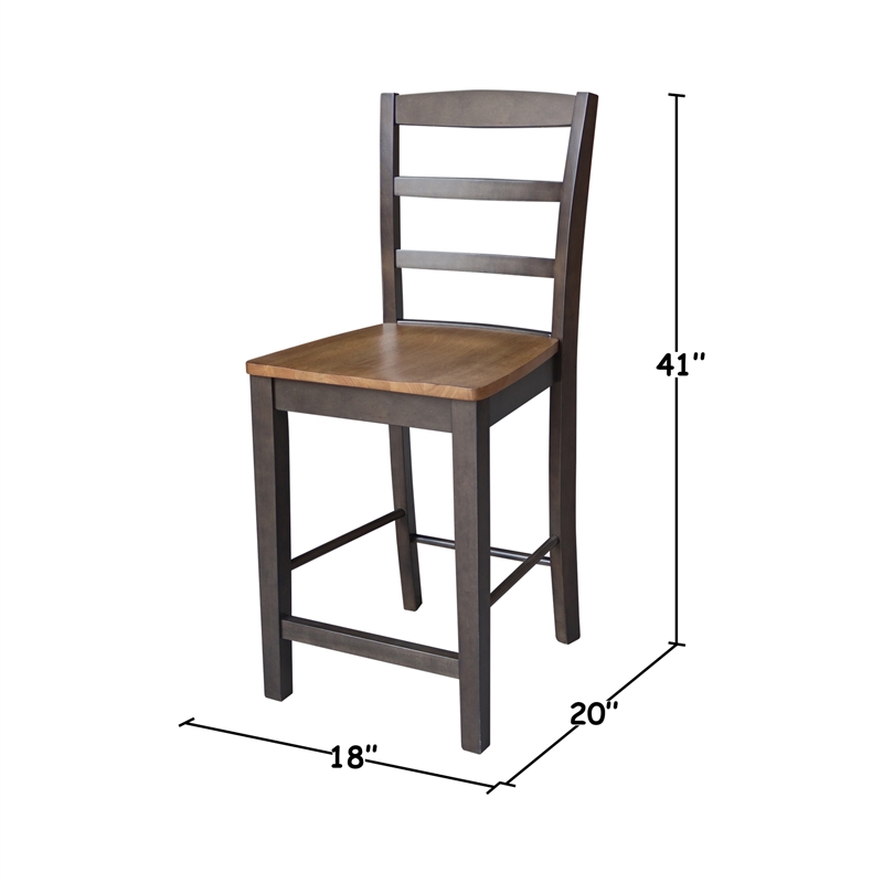 Solid Wood Madrid Counter Height Dining Stool - 24