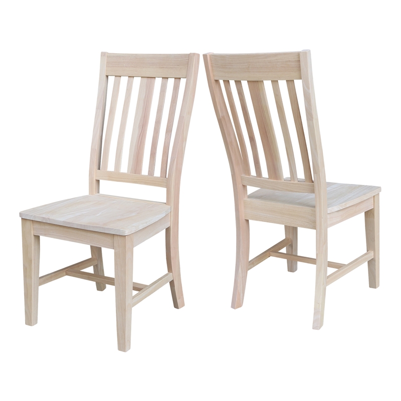 International Concepts Set of Two Benson Dining Chairs Unfinished