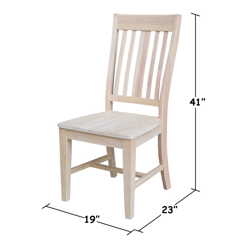 International Concepts Set of Two Benson Dining Chairs Unfinished