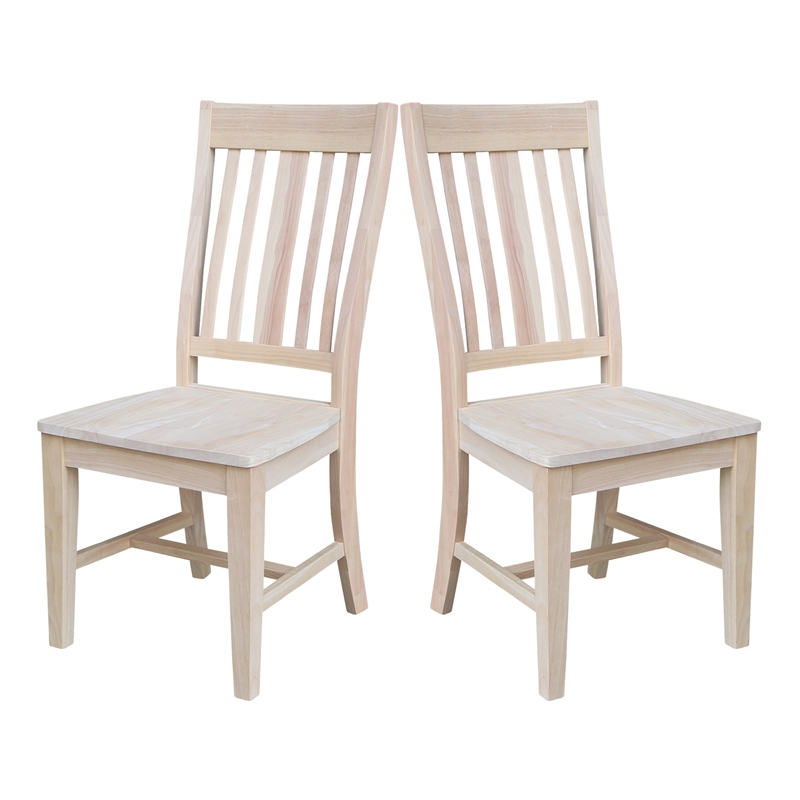 International Concepts Set of Two Benson Dining Chairs Unfinished